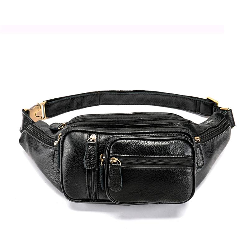 Mens Casual Outdoor Vintage Leather Chest Bags Waist Packs