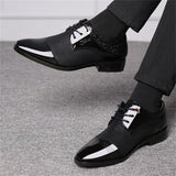 British Style Cozy Breathable Block Heel Wingtip Male Dress Shoes