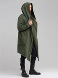 Men's Solid Color Coat Hooded Sweater With Large Pockets