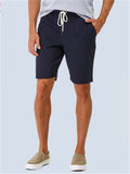 Casual  Breathable Loose Plain Sports Knee Shorts