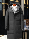 Men's Casual Simple Style Cozy Solid Color Warm Hooded Down Coat