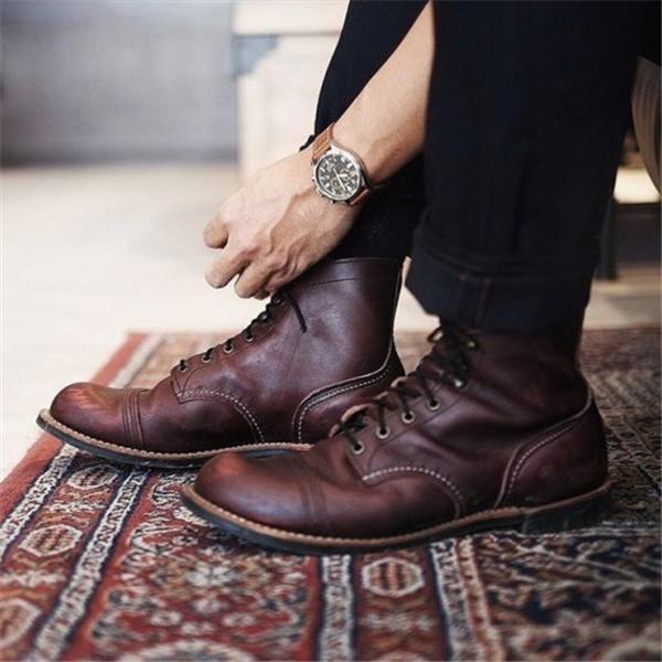 Men Vintage Leather Ankle Boots – KiloMens