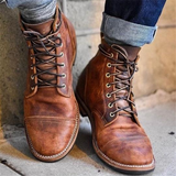 Men Vintage Leather Ankle Boots